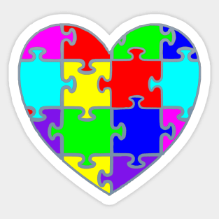 Puzzle Heart Sticker